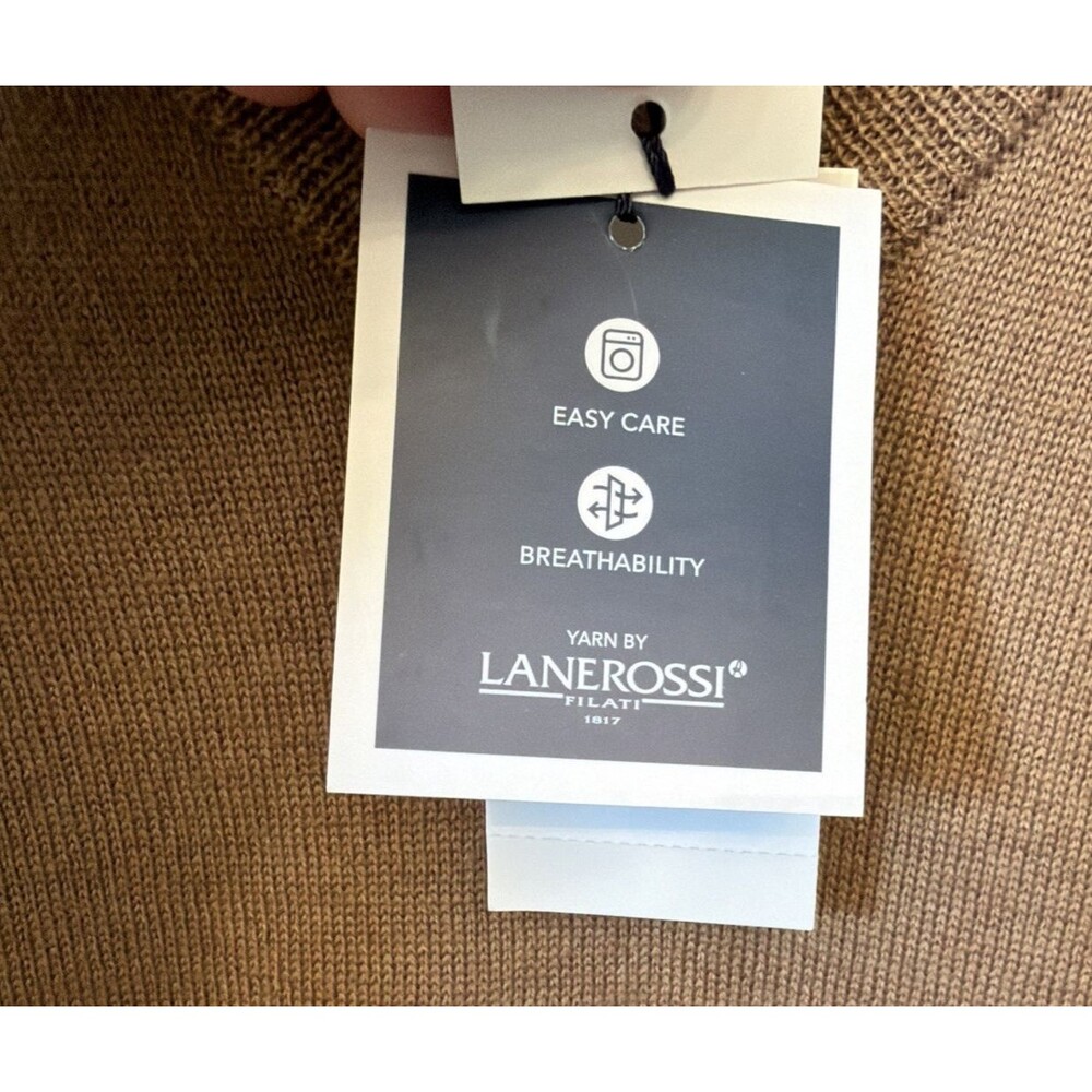 NWT Club Room Men's Solid V Neck Merino Wool Blend Fawn Sweater XL Preppy $75 - Picture 15 of 16